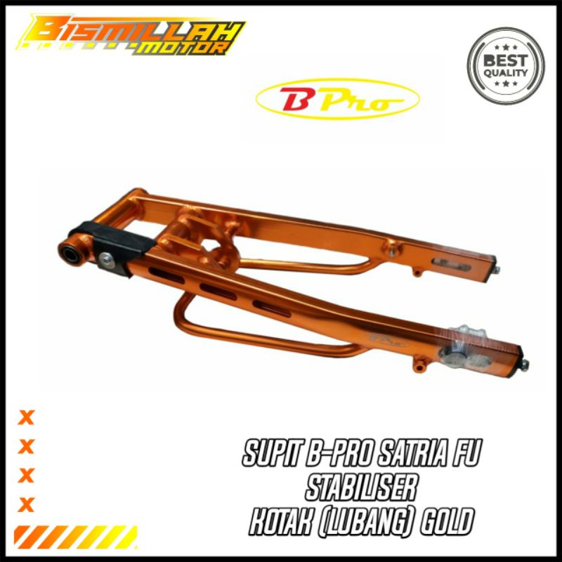 SWING ARM B-PRO SATRIA FU KOTAK STABILISER BOLONG GOLD