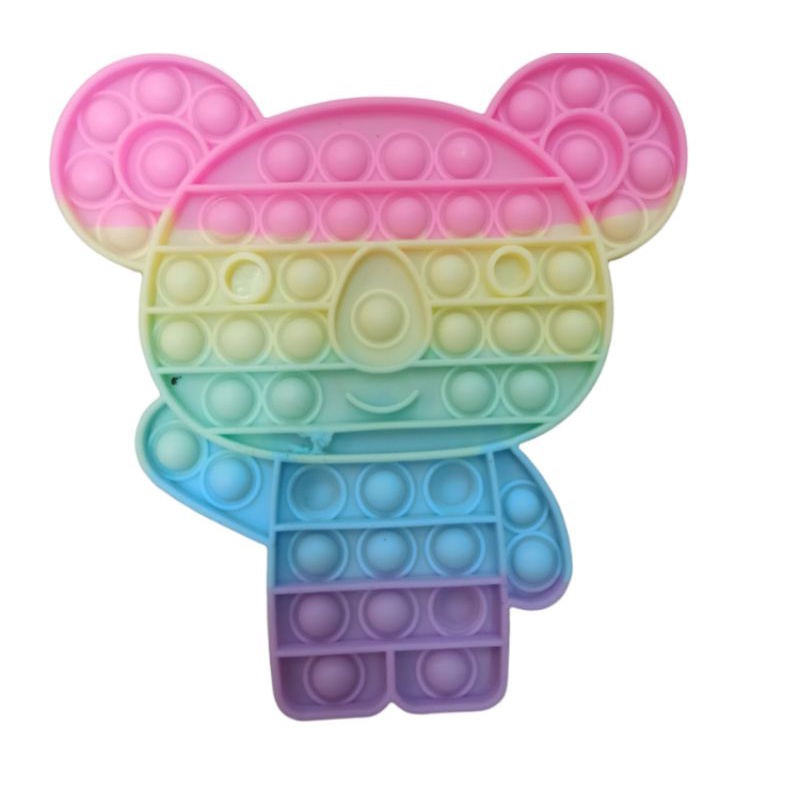 New Fidget Push Pop Its Mainan Anak Toys Bubble Kids Mainan Popit Murah Rainbow Pop it PASTEL-KOYA PASTEL 15 CM