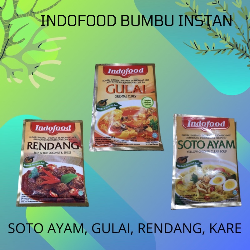 

INDOFOOD BUMBU INSTAN 45GR SOTO AYAM/GULAI/KARE/RENDANG