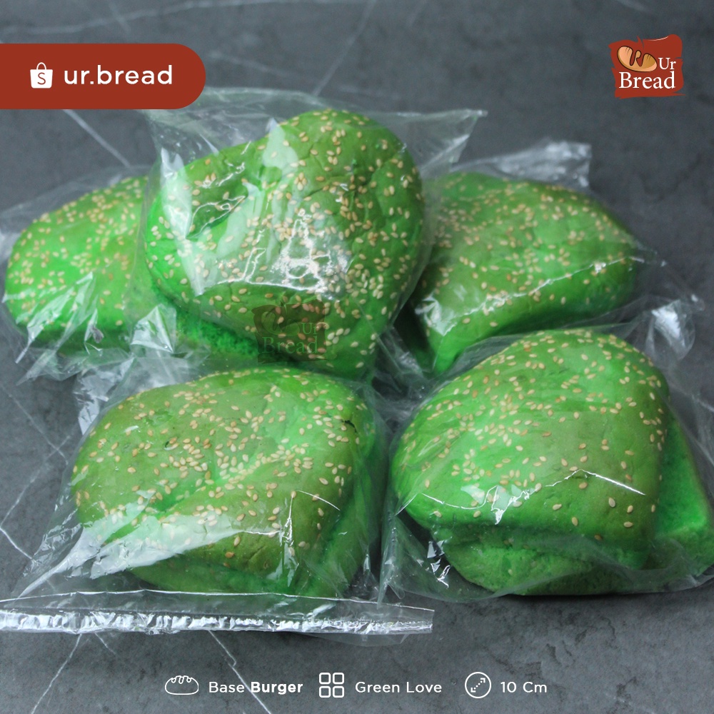 Roti Burger Love Hijau 10cm | Base Burger Love 10cm Green