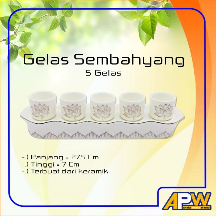 Gelas Sembahyang 5 cup keramik