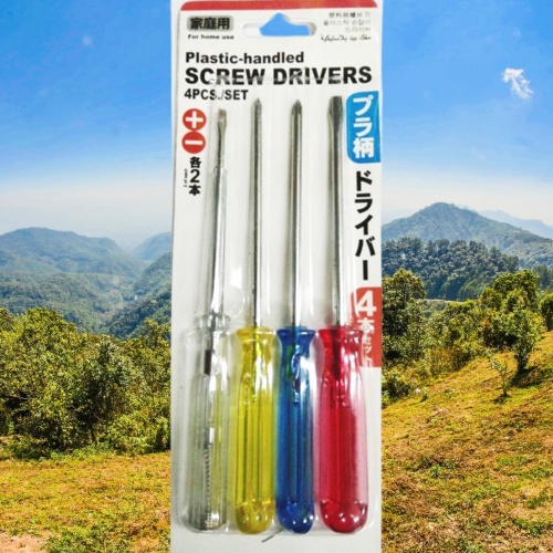 Obeng set 4 pcs / obeng belimbing plus obeng minus tespen