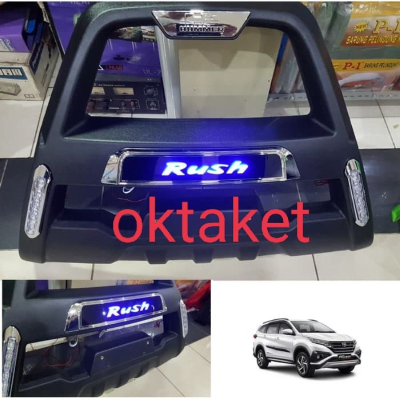 tanduk depan bumper depan all new Rush 2018-2022 gr sport rush lama 2007-2017 hummer with led foxco