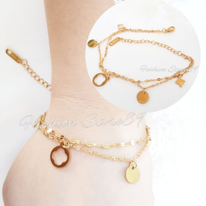 Gelang Tangan Fashion Titanium Impor Antikarat Gold Silver fashion