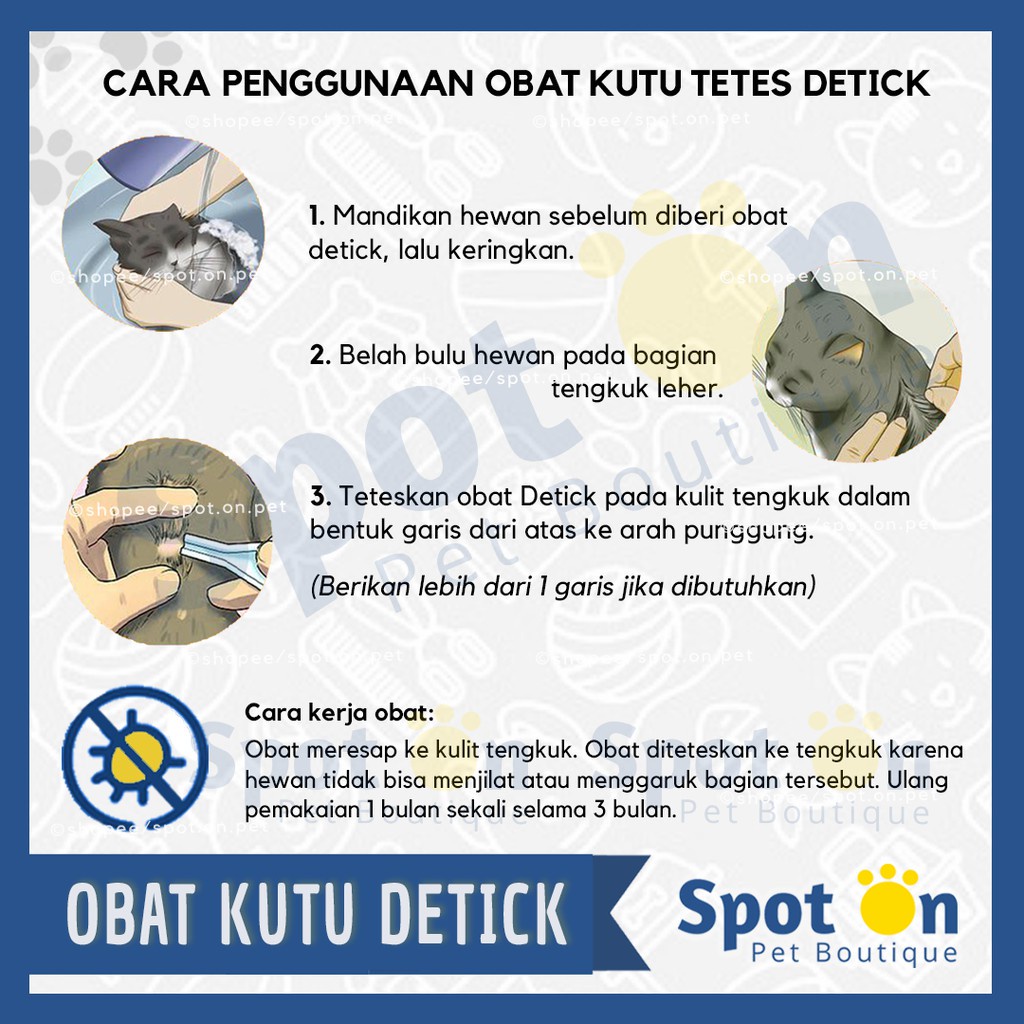Obat Detick + Spuit Set Original 3 ml | Obat Kutu Detick 1ml 2ml 3ml | Anti Kutu Kucing &amp; Anjing 10kg 20kg 40kg