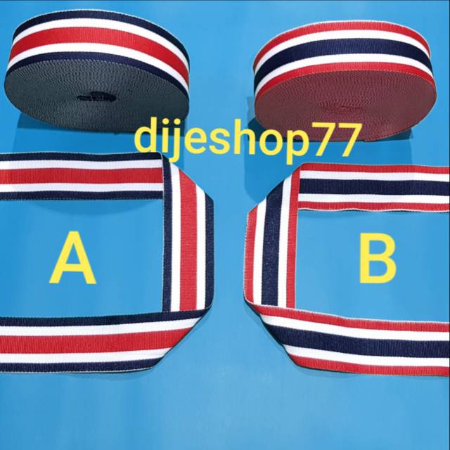 Pita list 4cm / celana list baju / pita gucci thailand fila / pita lebar 4 cm / bisban motif / korea