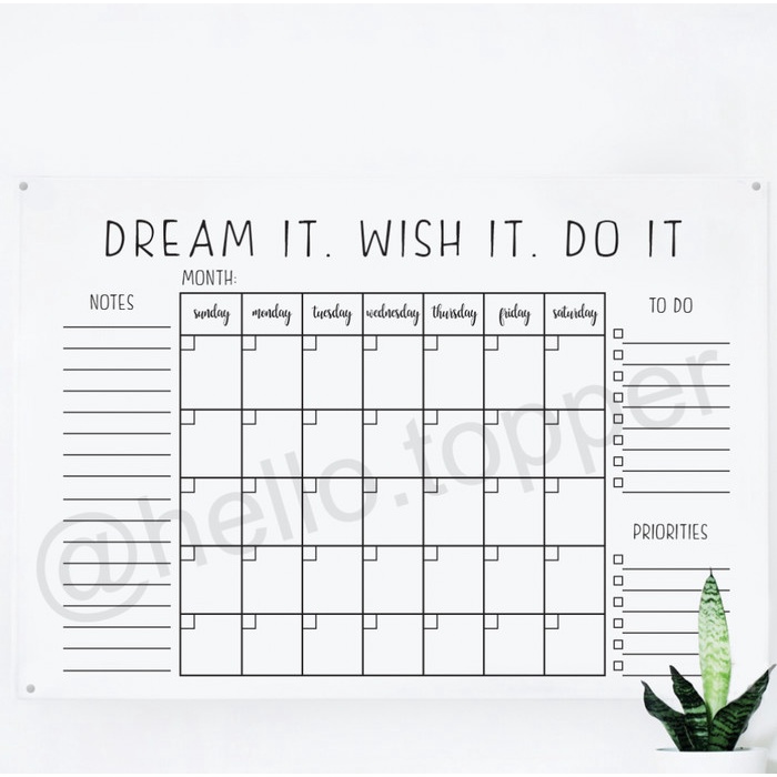 

Daily Planner | Wall Planner Acrylic Dinding| Schedule Board Keren