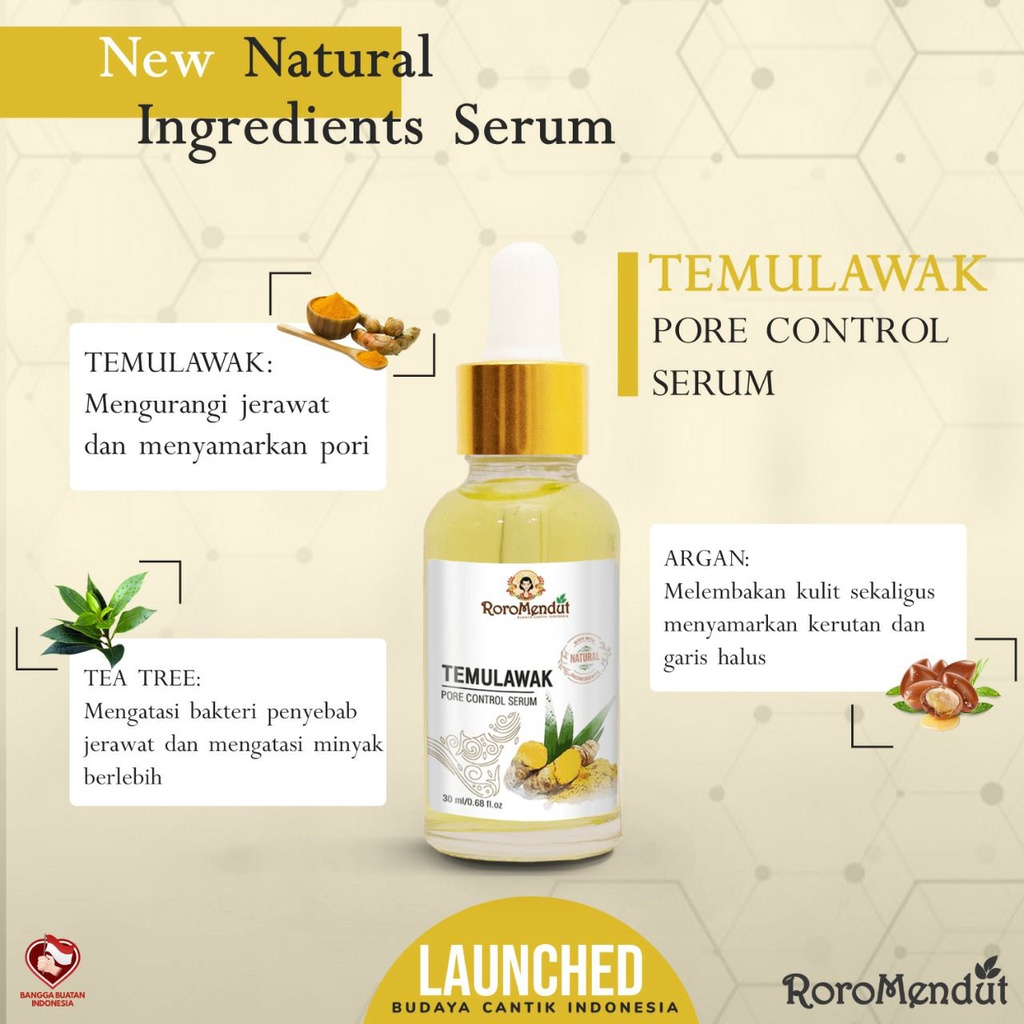 Roro Mendut temulawak pore control serum &amp; Essence Wajah