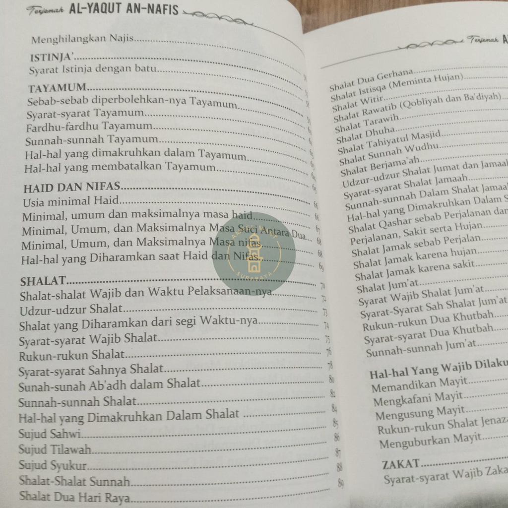 TERJEMAH AL-YAQUT AN-NAFIS Terjemah Yaqut An Nafis Fiqih Lengkap Madzhab Syafi'i - KOTA ILMU