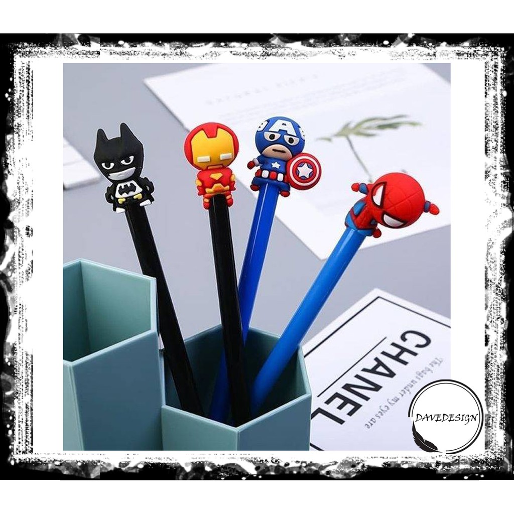 

davedesign - ST047 Pulpen Gel Karakter SUPERHERO / Pena Tinta Cair