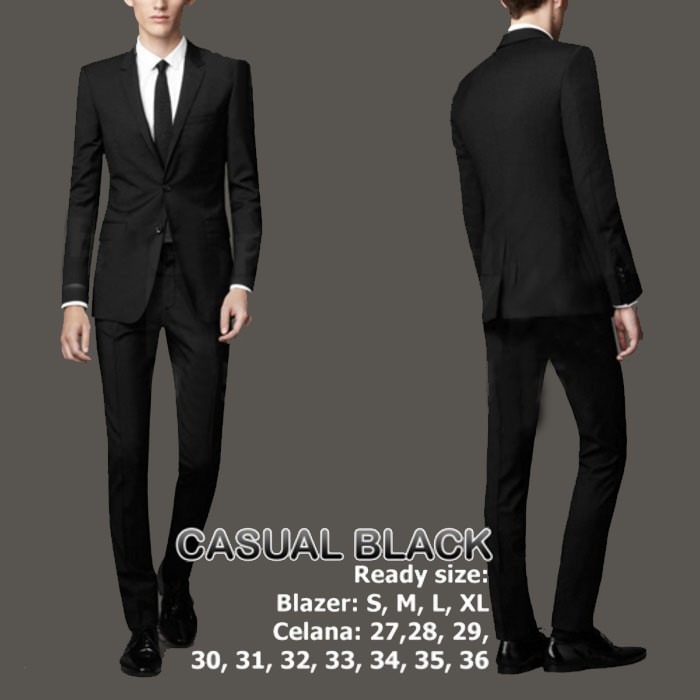 PAKET SETELAN 2IN1 JAS CASUAL BLACK - INCLUDE JAS DAN CELANA HARGA LEBIH HEMAT ORIGINAL NIKAYU