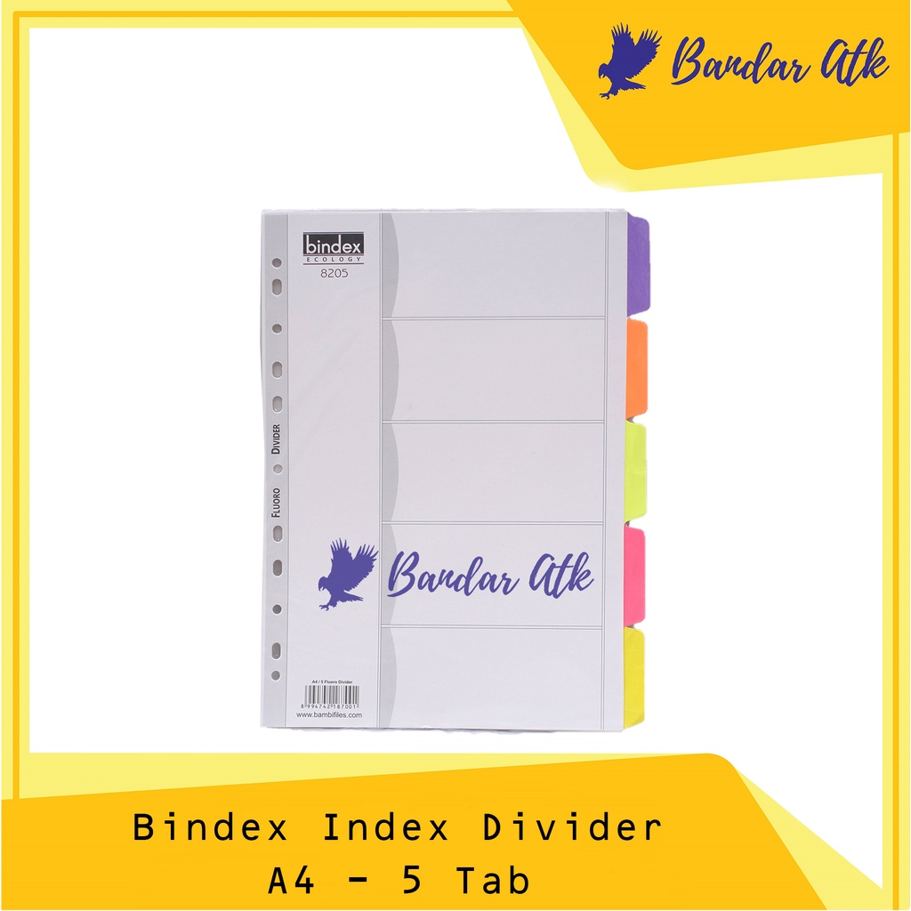 

BINDEX Ecology Index Divider 8205 A4 - 5 Tab Pembatas Binder [1 SET]