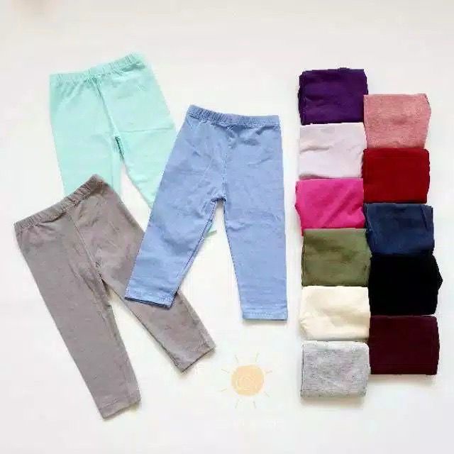 Celana legging anak Perempuan Celana Legging Polos 1-12 Tahun