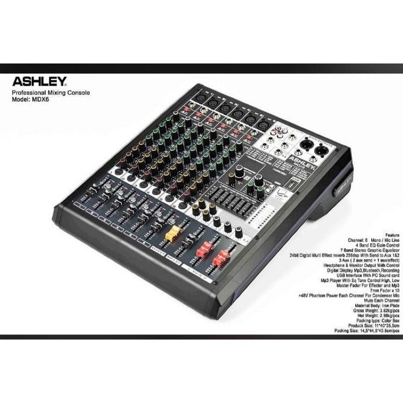 mixer ashley mdx6 mdx 6 original ashley