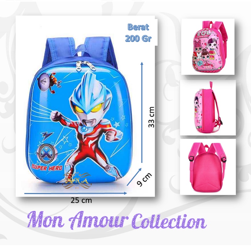 Tas Ransel Telur Sekolah Anak TK / PAUD - Tas Sekolah Anak Karakter lucu Ransel PVC Karakter