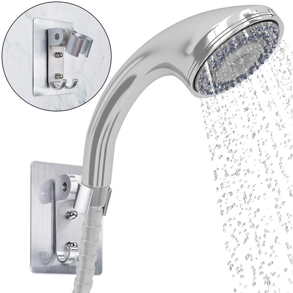 Populer Aluminium Shower Holder Nyaman Braket Dapur Showerhead Stand Punch Free