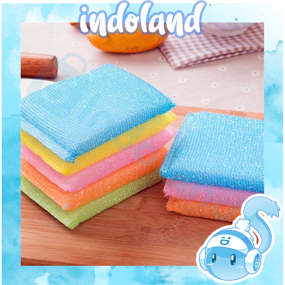 ☀ INDOLAND ☀ R534 Spons Cuci Piring Spon Sponge Cuci Piring Warna Warni Cleaning Pad Spons Pembersih Noda