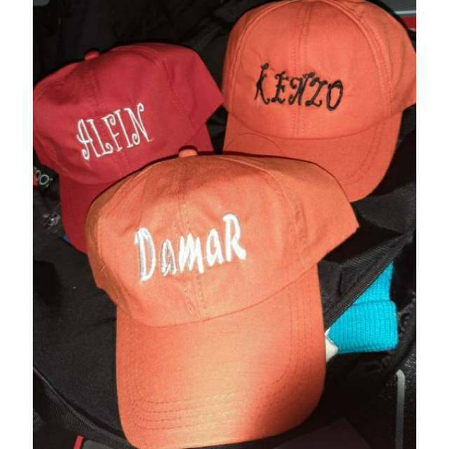Topi bordir DEWASA nama angka LOGO DLL   size DEWASA