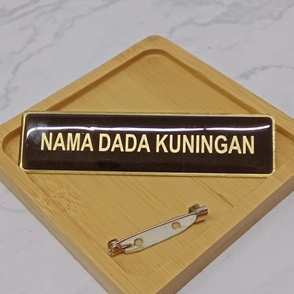 Nama Dada Kuningan Name Tag Peniti Bahan Plat Kuningan Plat Stainless