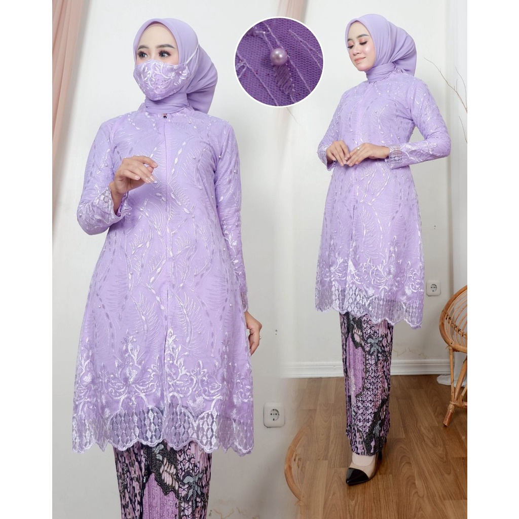 Permata Olshop / Kebaya Tunik Busui Ningrum AD / Tunik Brokat Modern / Kebaya Pesta / Kebaya Busui