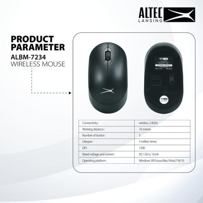 Mouse Wireless  ALBM7234 Altec Lansing