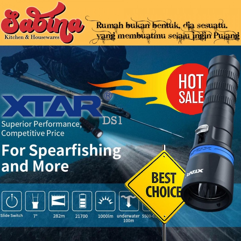 Senter Diving Selam Waterproof LED CREE XP L2 1000 Lumens IPX8 Aluminium Alloy