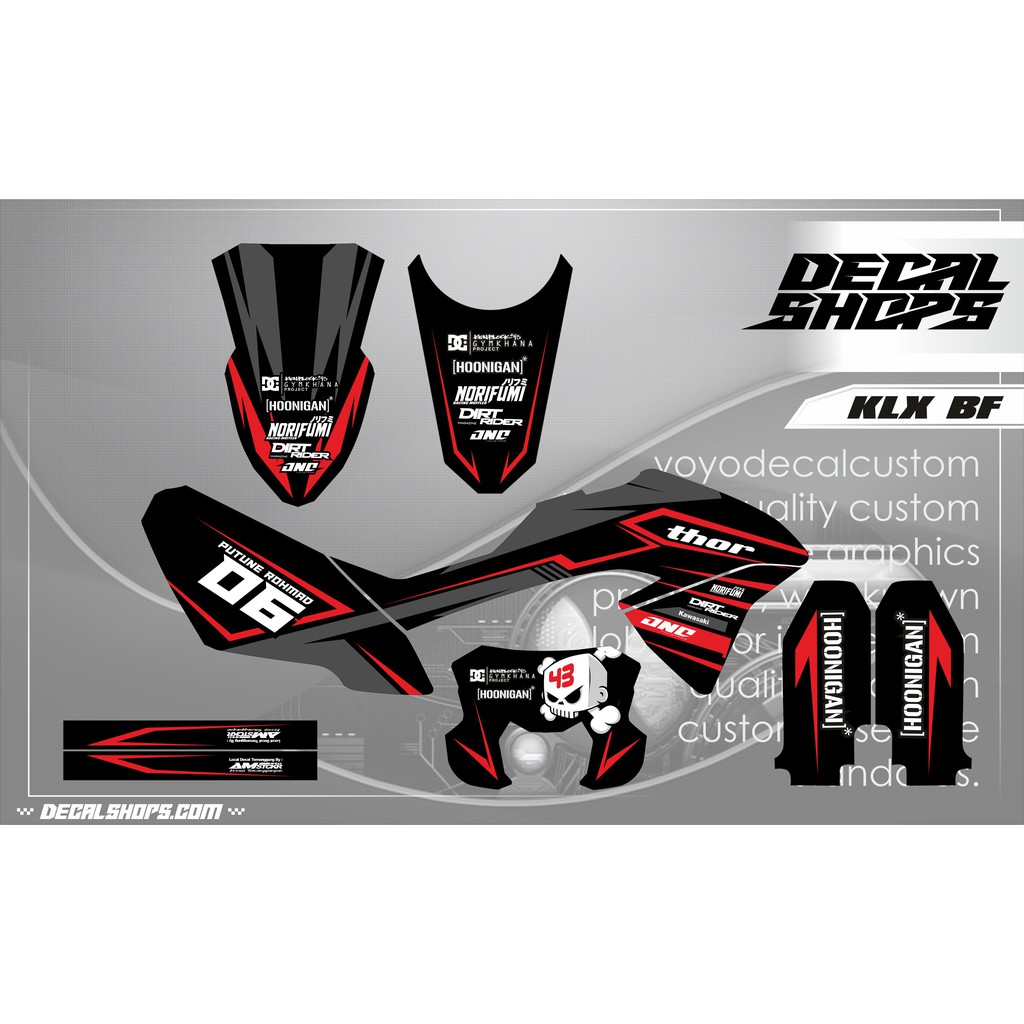 DECAL KLX BF MURAH DECAL KLX BF MURAH KEREN 3 MERAH