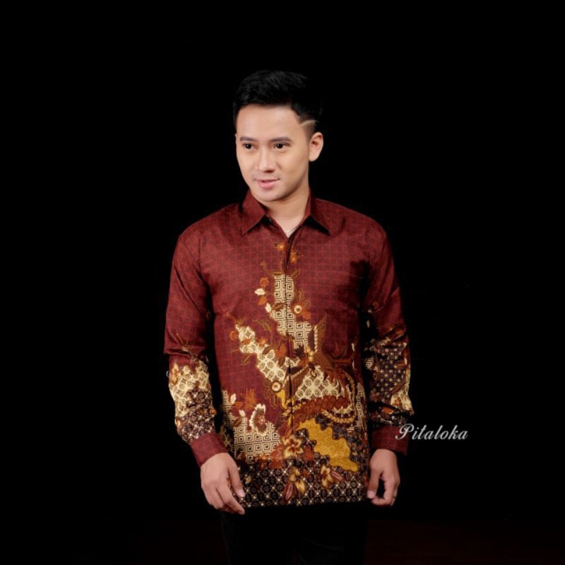 Kemeja Batik Pria Semi Sutra Sanwoz Puring Istimewa