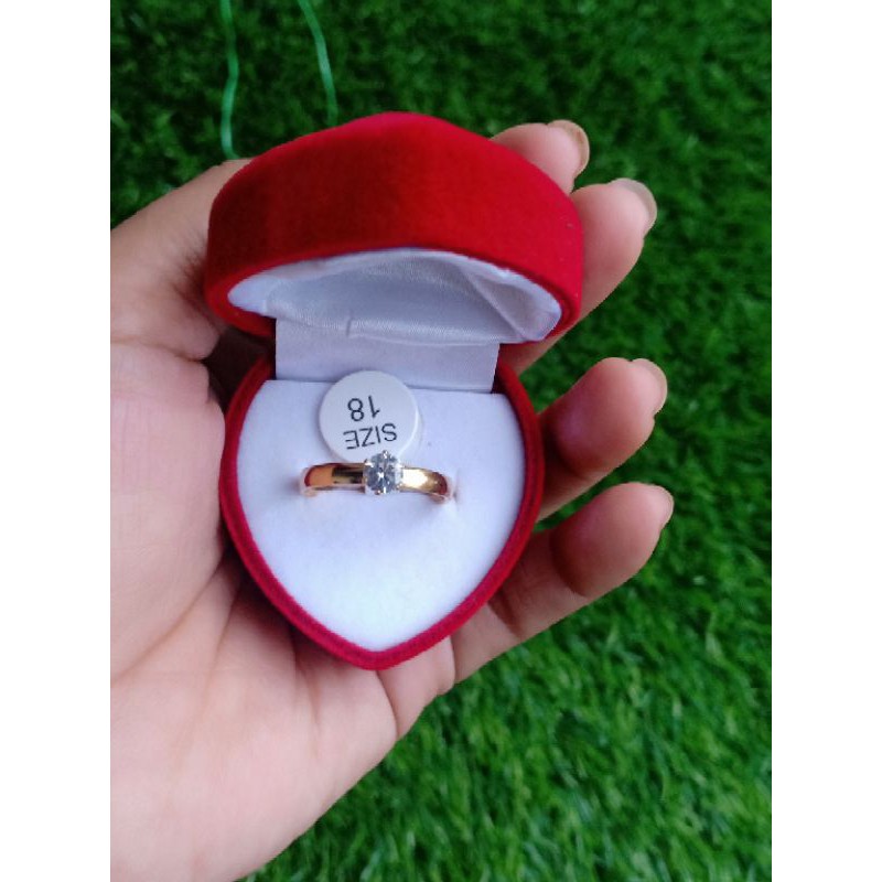 cincin titanium permata anti karat dan tidak mudah luntur A00011