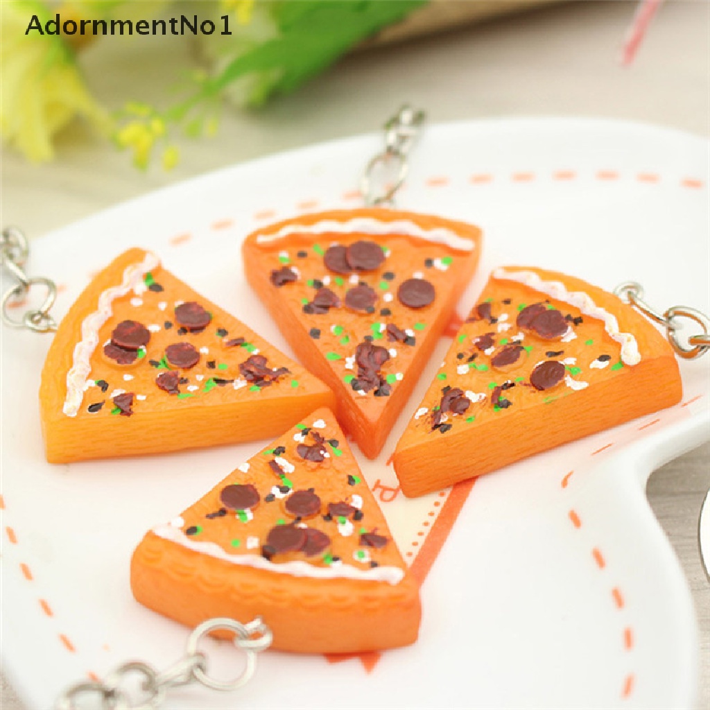 (AdornmentNo1) 1pc / 6pcs Gantungan Kunci Bentuk Pizza