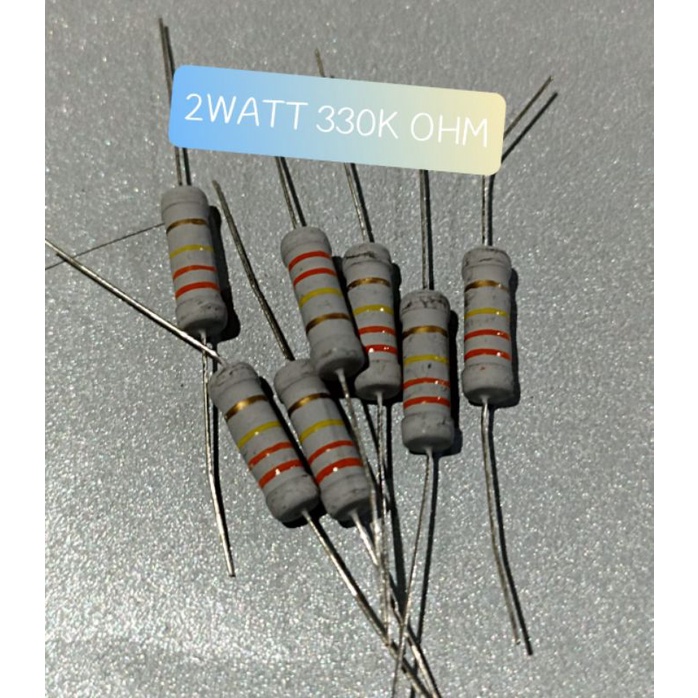 10BUAH RESISTOR 2WATT 330K OHM 2 WATT 330KOHM 2 WATT 330K OHM 2W