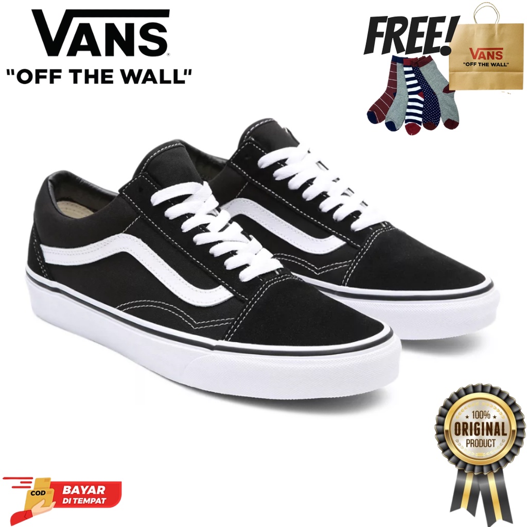 SALE DISKON! V4NS OLDSKOOL BLACK/WHITE CLASSIC 100% ORIGINAL BNIB