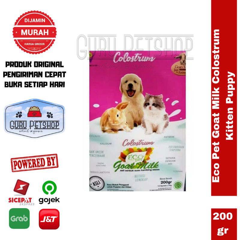 Eco Pet Goat Milk Colostrum Kitten Puppy 200gr/ Susu Kambing Etawa