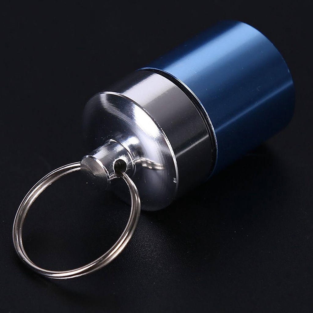 [Elegan] Pill Box Case Mini Perjalanan Luar Ruangan Botol Camping Metal Pocket Pill Case