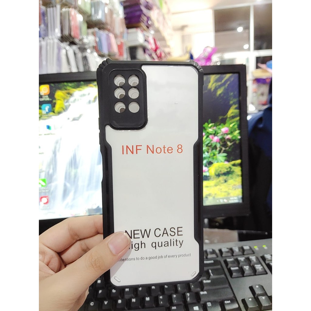 Anti Shocking Infinix Note 8 Note 7 Lite Smart 6  Hardcase List Hitam Acrylic Case