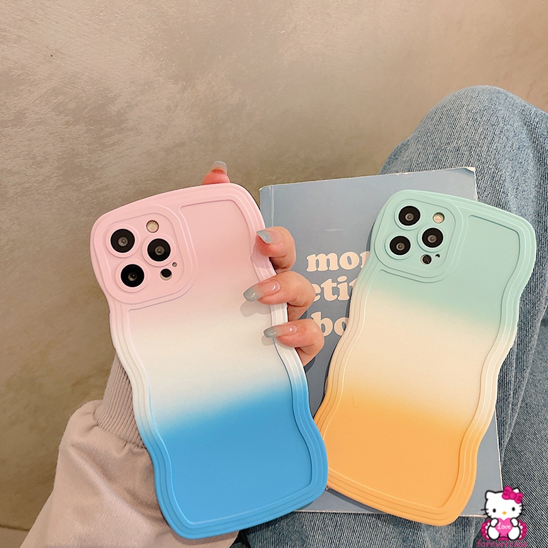 Soft Case TPU Warna Gradasi Untuk iPhone 11 12 13 Pro MAX 7Plus 8Plus XR 6 6s 7 8 Plus 14 Plus 11 Pro MAX 14 Pro MAX X XS MAX SE 2020