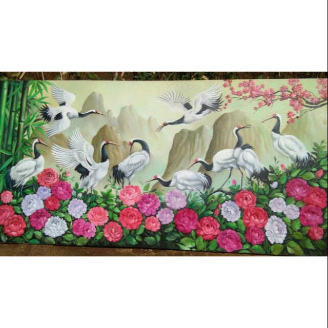 Lukisan Burung Bangau 100 200 Shopee Indonesia