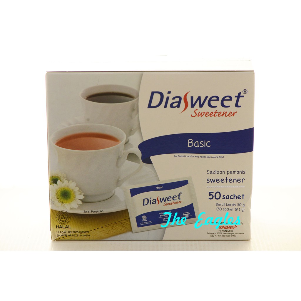 

Diasweet gula Sweetener pemanis 50 sachet 1 gr diabetes Sugar low calorie langsing diet kurus manis