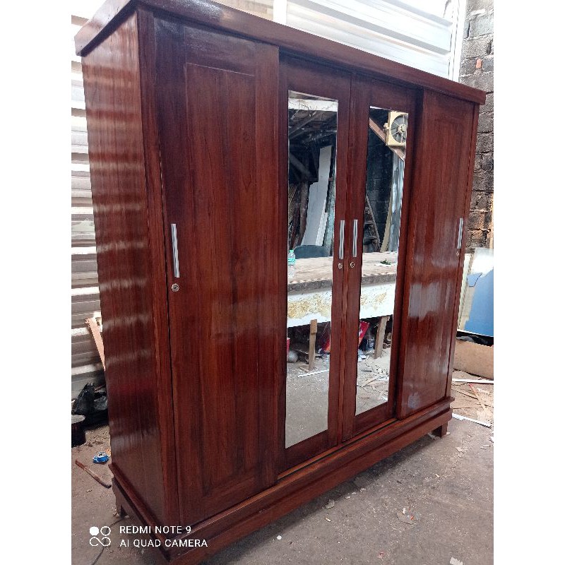 lemari knockdown 4 pintu sliding jatiasli