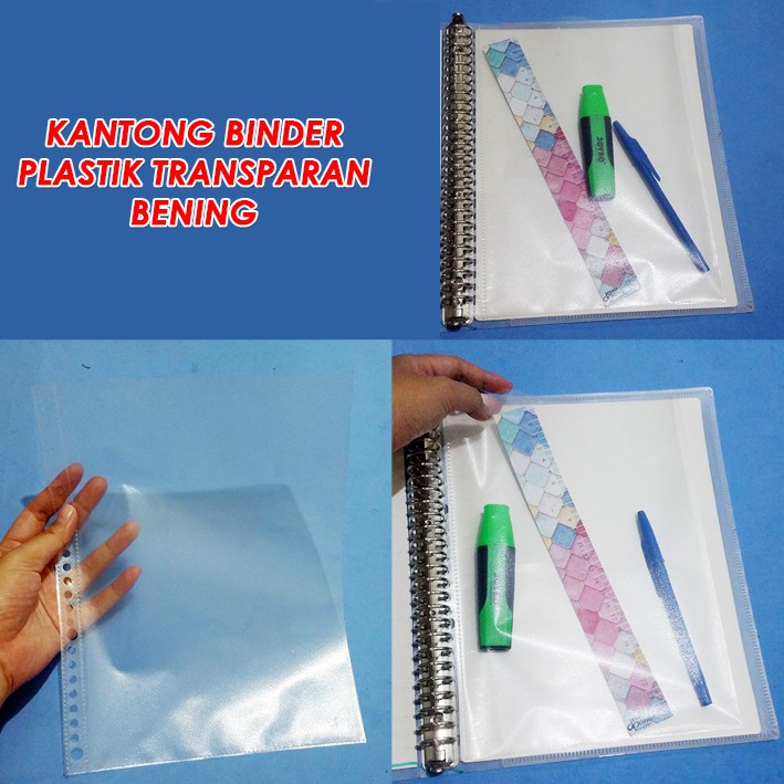 

PROMO PRODUK BARU TERMURAH !! Kantong binder plastik transparan bening - Pocket Divider Transparant