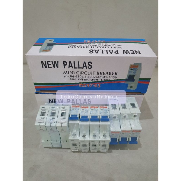 MCB Stut 1P 1Phase New Pallas 2A,4A,6A,10A,16A,20A,25A,32A SNI