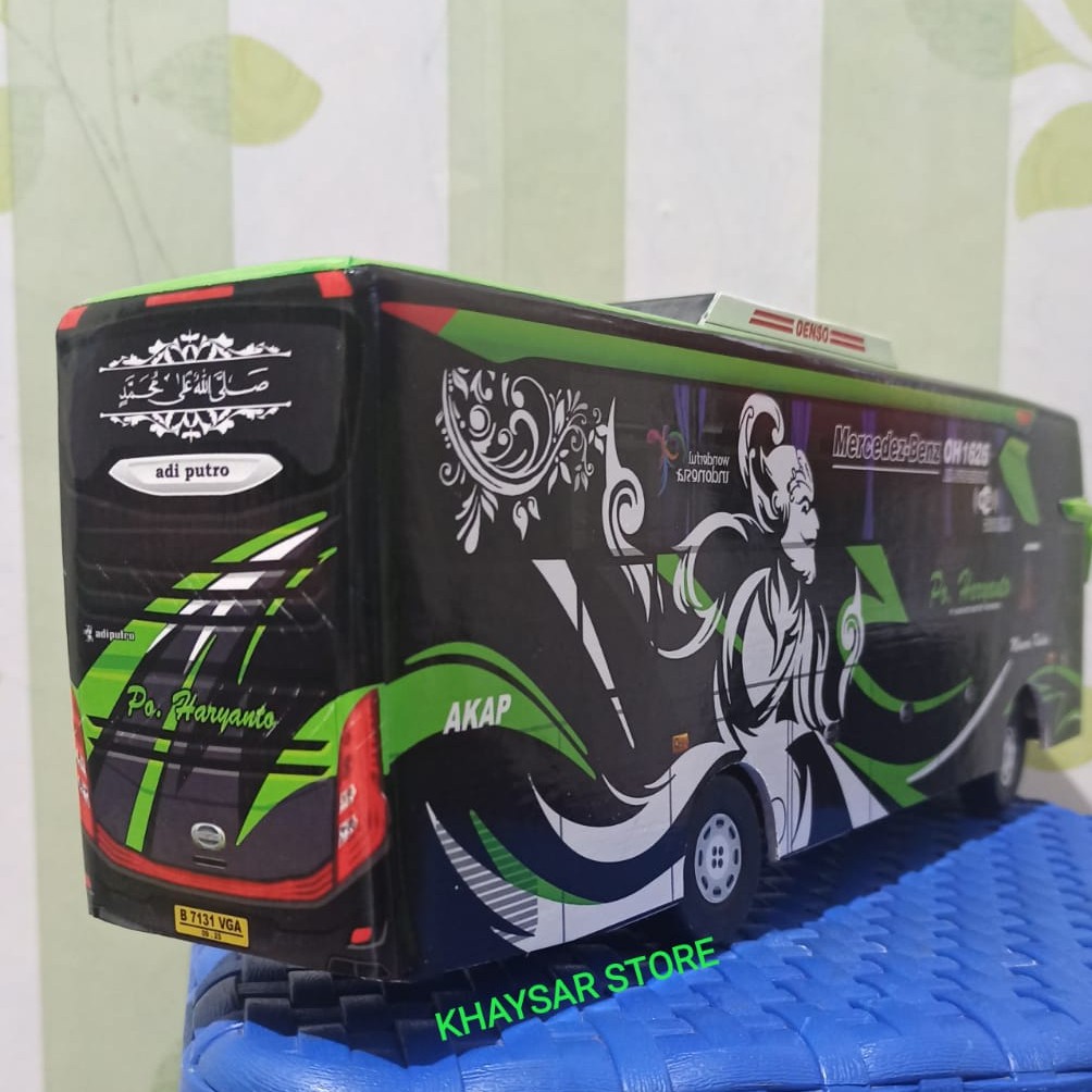 Miniatur bus bis JB3 Haryanto BIMA HIJAU