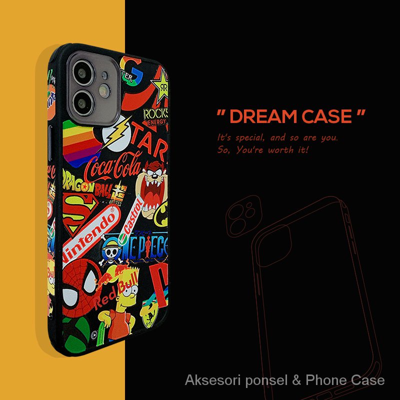 Seri Multi Merek Casing iPhone Modis untuk iPhone 12 Pro Max 7 8 Plus Se2 Xr X Xs iPhone 11 Pro Max Pelindung Lensa Case