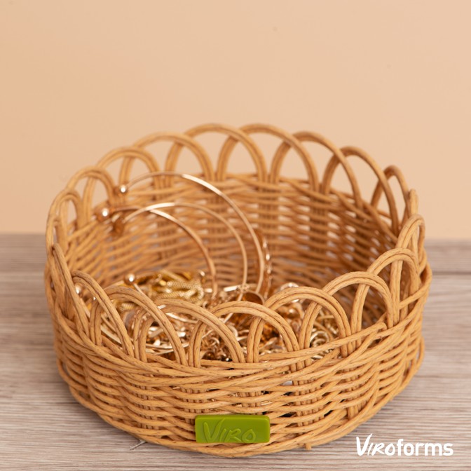 Viroforms Keranjang Anyaman Rotan Multifungsi Round Fruity Basket Shopee Indonesia