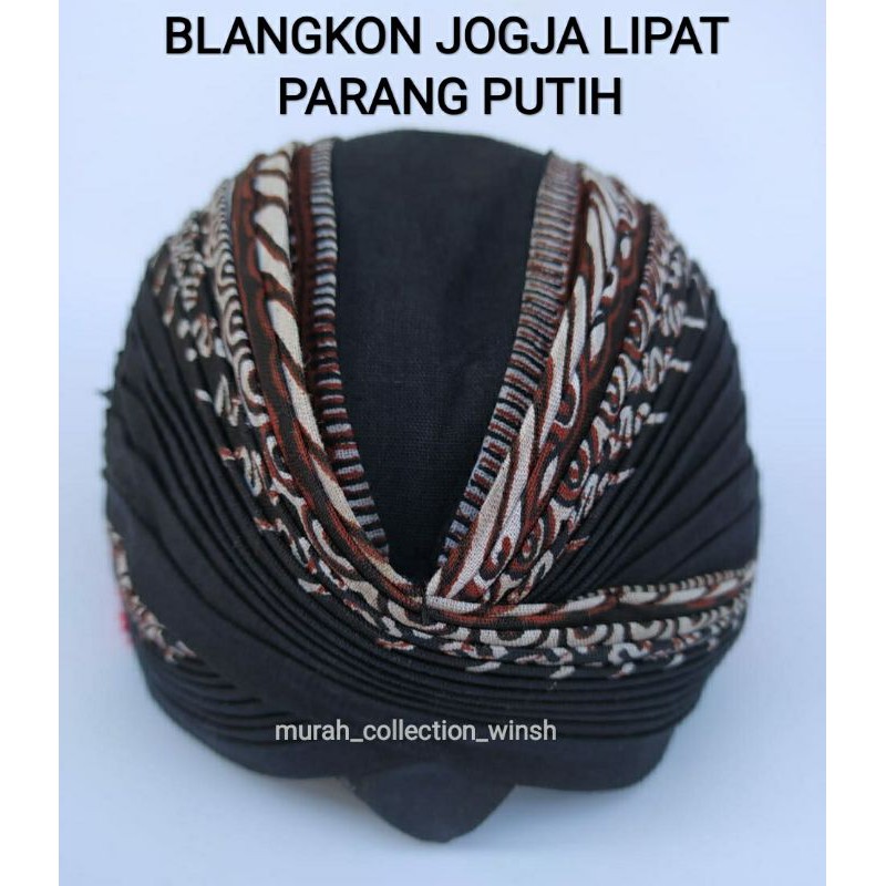 REAL PICT | Blangkon jogja lipat jebeh motif parang putih