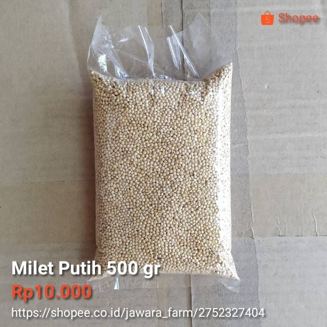 Milet Putih 1 Kg - Pakan Burung Perkutut Pelung Puter Lovebird