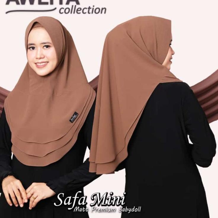Promo - Khimar safa mini/original awliya/kerudung instans/hijab mini/hijab polos/ceruty babydoll /hi