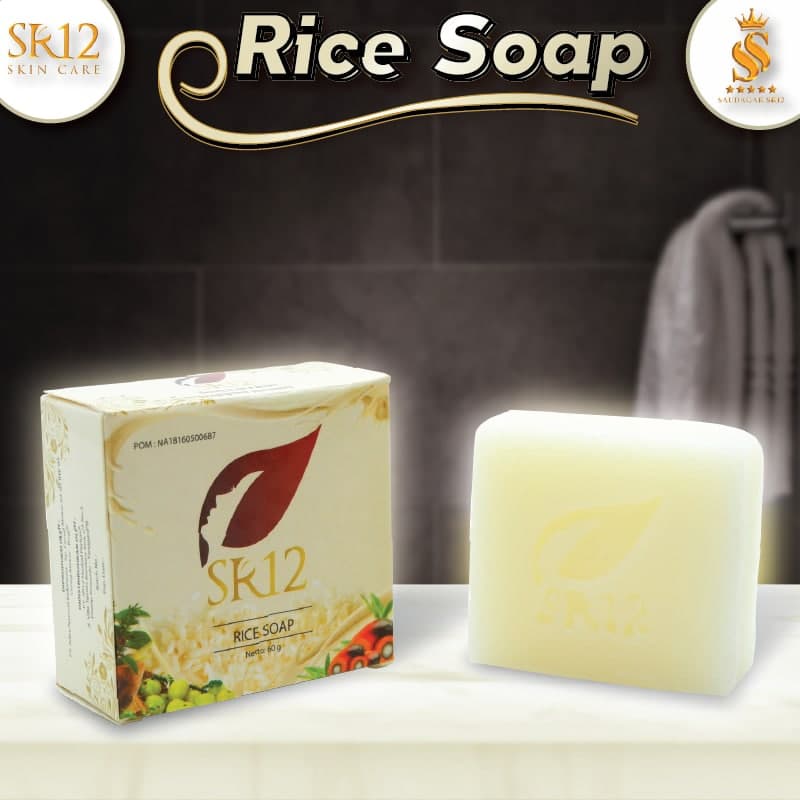 Rice Soap SR12 - Sabun Cuci Muka Pria &amp; Wanita Berjerawat Pembersih Wajah Mengangkat Minyak Pada Kulit Sabun Untuk Kulit Berminyak Sensitif Berjerawat