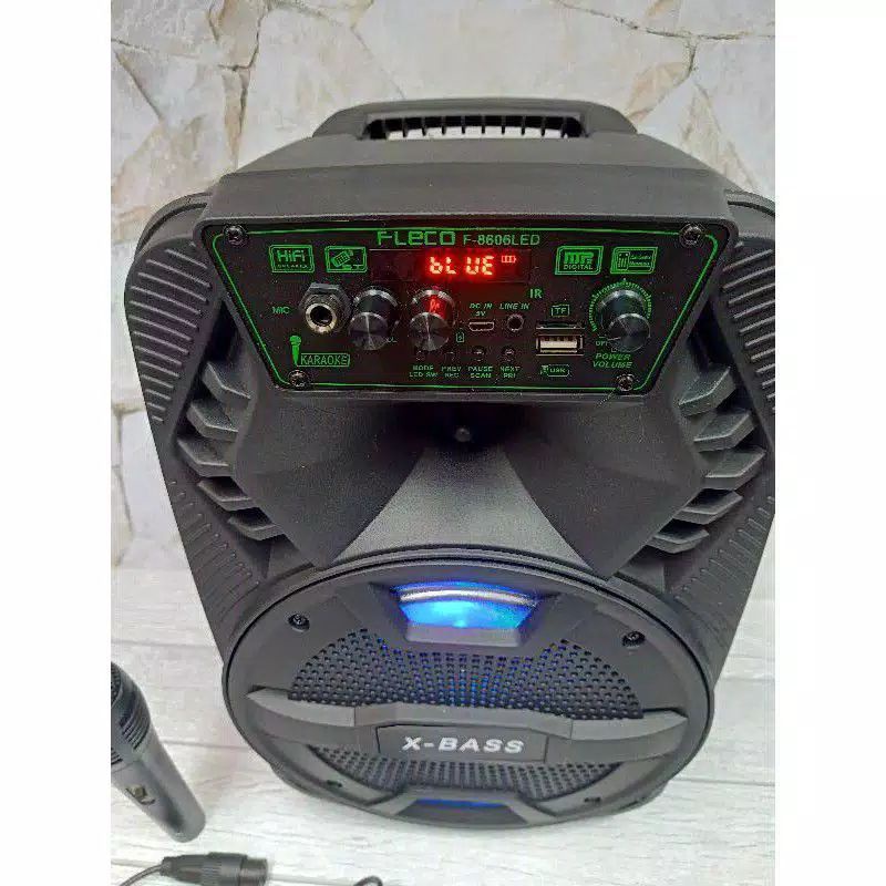 COD☆SPEAKER BLUETOOTH KARAOKE F-6691 8,5 INCH (FREE MIC+REMOTEN)