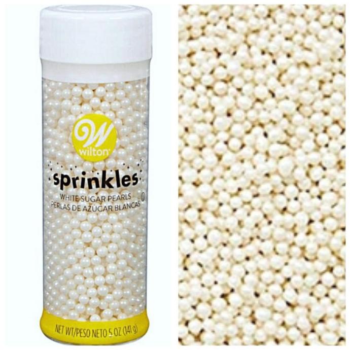 

Wilton white peral sprinkle hiasan kue mutiara putih bisa dimakan cake ---NEW---
